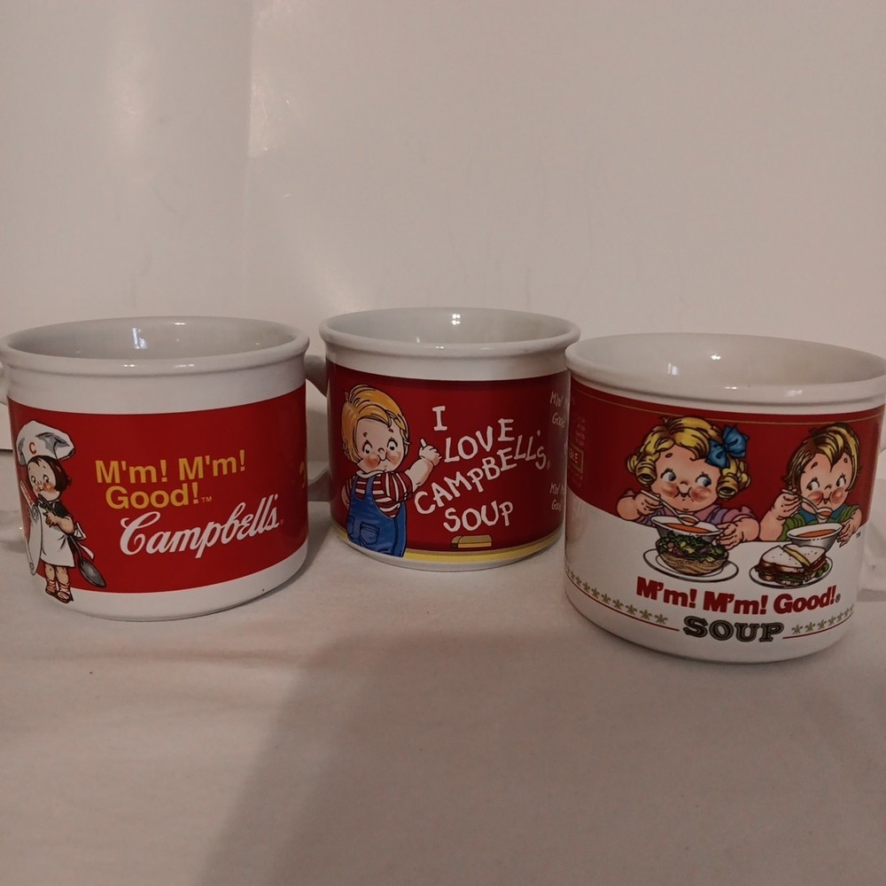 Campbell's Soup Mugs 2-Houston Harvest-1  Westwood 2004-2001 & 1993 (3)Piece Set